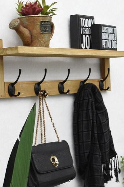 Bilayer Living Room Clothes Hanging,storage Desk Wall Hook，creative Hook,entryway Hooks,bedroom Wall Rack, Room Decoration,wood