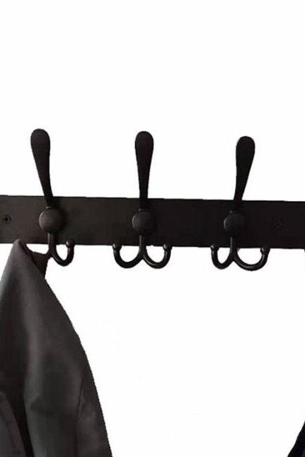 Simplicity Three Layers Wall Hook,black Living Room Clothes Hanging,creative Hook,entryway Hooks,bedroom Wall Rack,room Decoration,metal