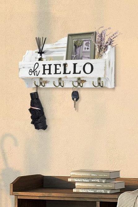 Hello Wall Hook,white Living Room Clothes Hanging,creative Hook,entryway Hooks,bedroom Wall Rack, Room Decoration,wood Storage Rack