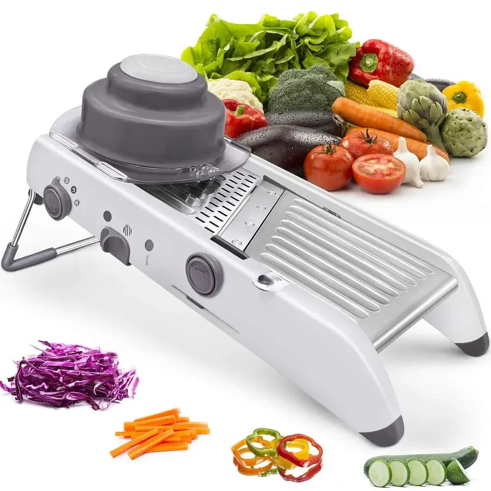 Multi-function Adjustable Mandoline Slicer With Safety Guard on Luulla